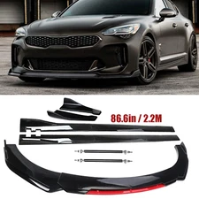 Front Bumper Lip Splitter Spoiler Side Skirt For Kia Stinger Forte Glossy Black