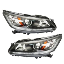 For 2013-2015 Honda Accord Sedan Halogen Headlights W/LED DRL Left&Right Side