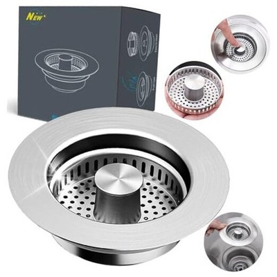 Kitchen Sink Drain Strainer   304 Stainless Steel 3-in-Pop Up Design, Anti 1
