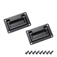 2Pcs Black Recessed Pull Handle,Zinc Alloy Flush Lift Recessed Door Handle,He...