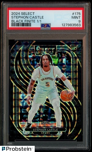 2024-25 Panini Select Black Finite Prizm #175 Stephon Castle RC Rookie 1/1 PSA 9