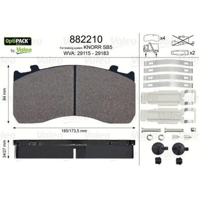 Bremsbelagsatz Scheibenbremse Valeo 882210 Optipack für Iveco Man Mercedes Benz