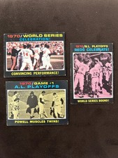 3 Card 1971 Topps Playoff Lot - 195 Boog Powell - 202 Reds - 332 O's Celebrate