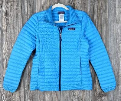 Patagonia Womens S Down Insulated Puffer Jacket Full Zip Radar Blue Lightweight