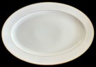 Noritake Huge 18" Oval Platter Heritage Contemporary China White with Gold Trim