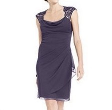 Xscape Ruched Dress Purple Size 2