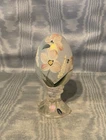 Vintage Rare Fenton Hand Paint  Irridescent  Egg Pedestal  Figurine     USA