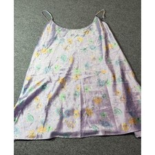 Delicates Purple Floral Print Sleeveless Lounge Dress, X Large