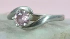 Vintage 1990's Sterling Silver Pink Topaz Ring Hallmarked Size P