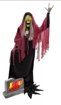 Halloween Haunted Living 7-ft Bluetooth Lowe s Reaper Band LED Lead Singer