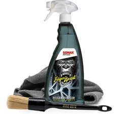 Felgenreinigungs Set SONAX FelgenBeast Felgenreiniger 1 L Pinsel Mikrofasertuch