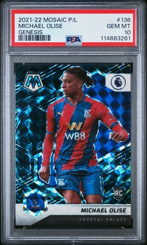 Michael Olise 2021-22 Panini Mosaic Premier League  #136 Genesis RC PSA 10