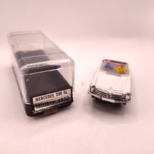 Faller AMS  4852 Mercedes 230 SL Cabrio HO Slot Car White W Case VTG Tjet