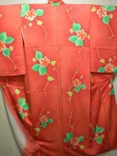 Japanese Women's Silk Kimono with Lining, Vintage Original 0129G23