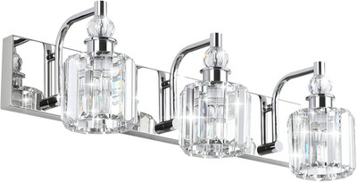 Chic 3-Light Crystal Vanity Light for Elegant Bathroom Decor