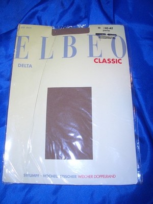 RAR Vintage Elbeo Delta Nylons Gr. III 40-42 Perle 20 den Damen Straps Strümpfe