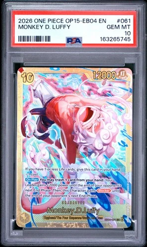 2026 ONE PIECE OP15-EB04-ADVENTURE ON KAMI'S ISLAND #061 MONKEY D. LUFFY PSA 10