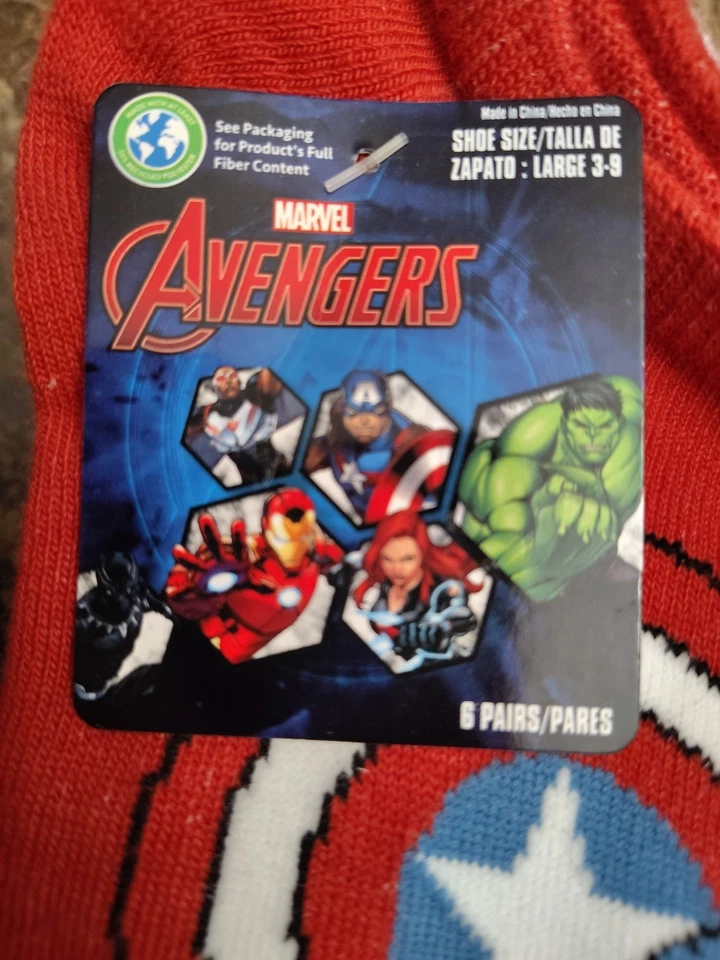 Pack de 6 calcetines Marvel's Capitán América niños no show Foto 2 de 4