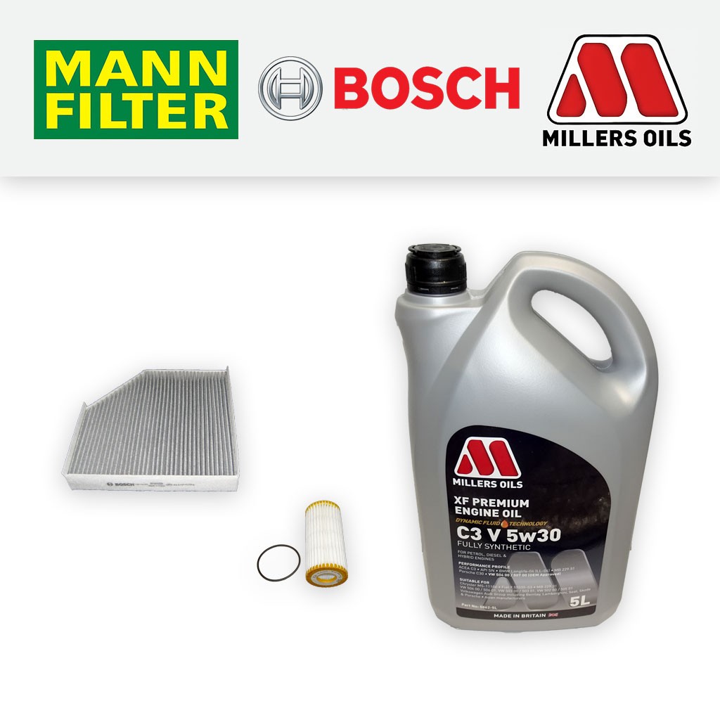 SERVICE KIT AUDI A6 (C7) 1.8 2.0 TFSI OIL CABIN FILTERS +XF 5w30 OIL (2015-2018)