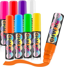 Celepen Window Chalk Markers for Cars Glass Washable, 8 Colors Jumbo Liquid Chal
