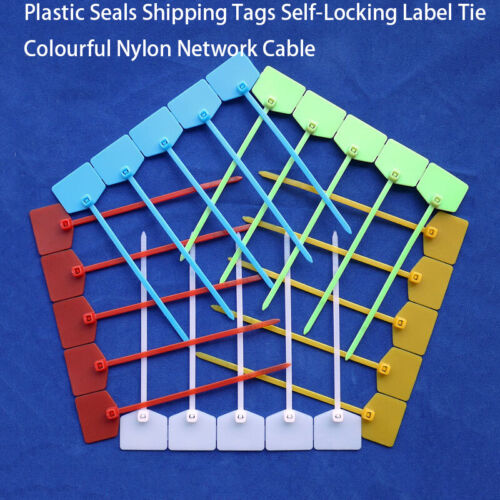  Kunststoff Dichtungen Versandetiketten selbstsichernde Etikettenbinder bunt Nylon Netzwerkkabel - Bild 1 von 5