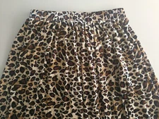 Womens Velvet Elastic High Waist A Line Leopard Printed Lining Maxi Midi Skirt L
