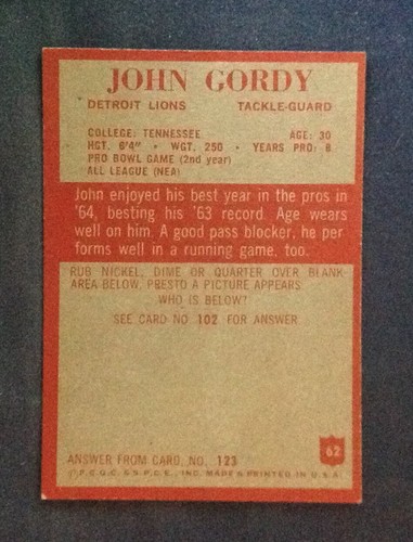 1965 Philadelphia Gum Football Pick a Card Complete your Set VG-NM-MT # 3-197 - Picture 28 of 81
