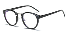 Costume Round Black Frame Glasses Unisex Male Female No Prescription NEW