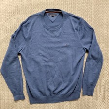 Tommy Hilfiger Crew Neck Pullover Sweater Mens Size Large Blue   