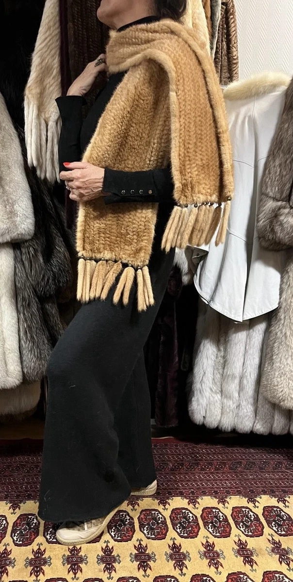 Veste En Vison Avec écharpe - Occasion Très Bon état, Taille 40, Marron