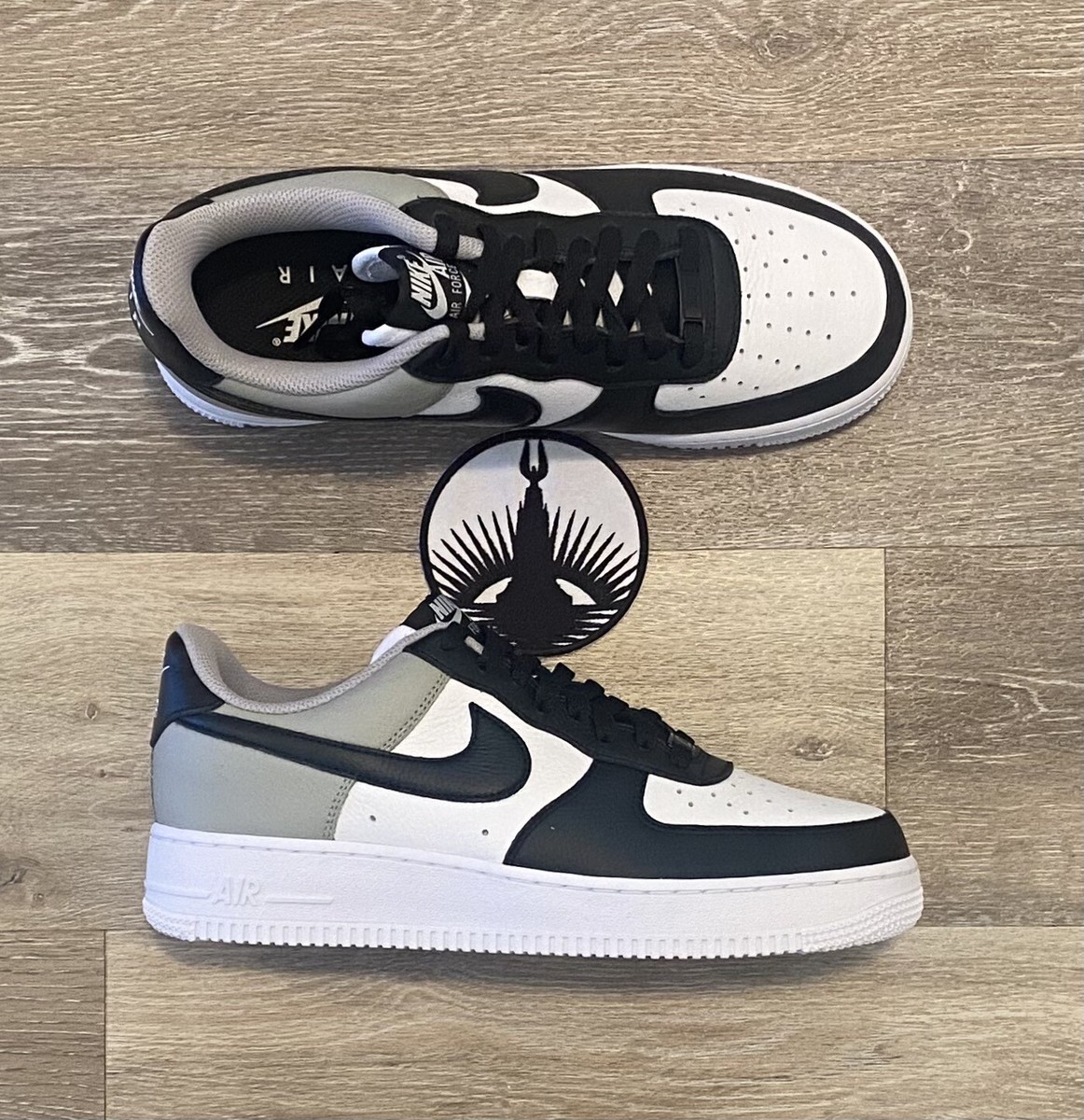 nike air force 1 black white grey