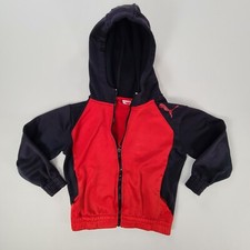 Puma Sweater Boys 6 Red Black Hoodie Full Zip Casual Comfort Outdoors Youth Kids