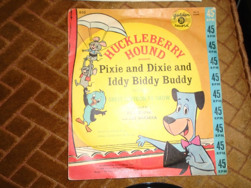 1959 Hanna Barbera Huck Hound Jinks Ruff Reddy Yogi Pic Sleeve 45s Sealed LPs NR