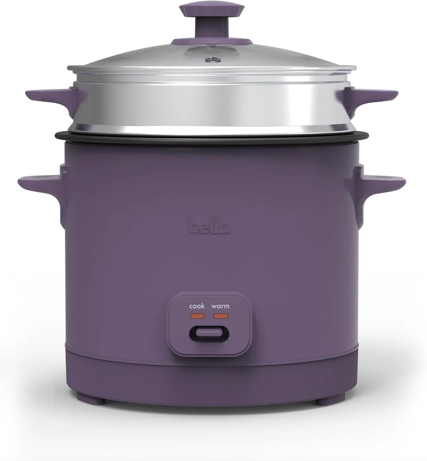 16 Cup Rice Cooker with Steamer Nonstick Bowl Keep Warm Function 400W Plum