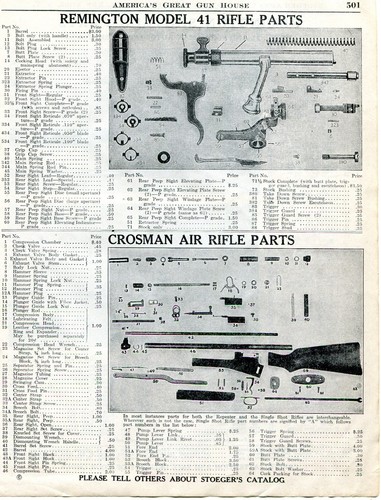 1941 Print Ad of Remington Model 41 Rifle & Crosman Air Rifle Parts ...