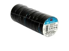 3/4" x 60' VINYL ELECTRICAL TAPE  3M TEMFLEX TAPE 165 IN BLACK - 10 ROLLS - NEW