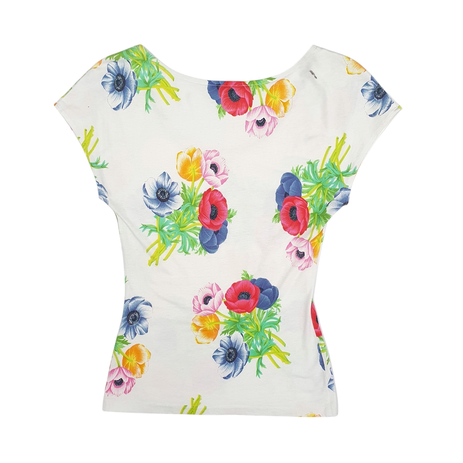 KENZO White T Shirt Tee Floral Vest Short Sleeve Polyester Womens S image 3