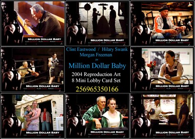 MILLION DOLLAR BABY Clint Eastwood   8 Mini Repro 2004 LOBBY CARDS Printed Set
