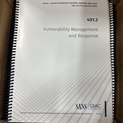 SANS SEC401: Security Essentials: Network, Endpoint, and Cloud