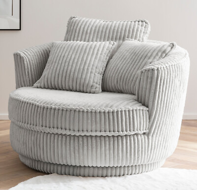 Relaxsessel Fernseh Polster Sessel Love Seat Cord drehbar + Kissen Hocker Comfy