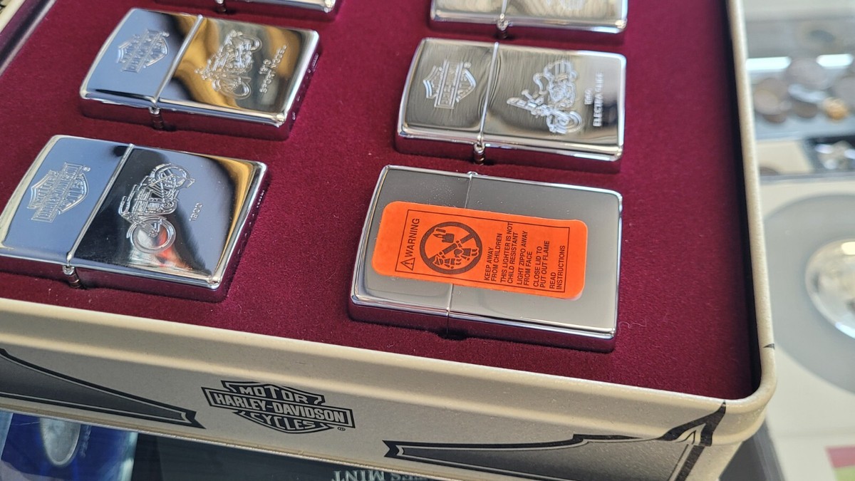 Harley Davidson Zippo Lighters Decades Set 1900-1990 USA in