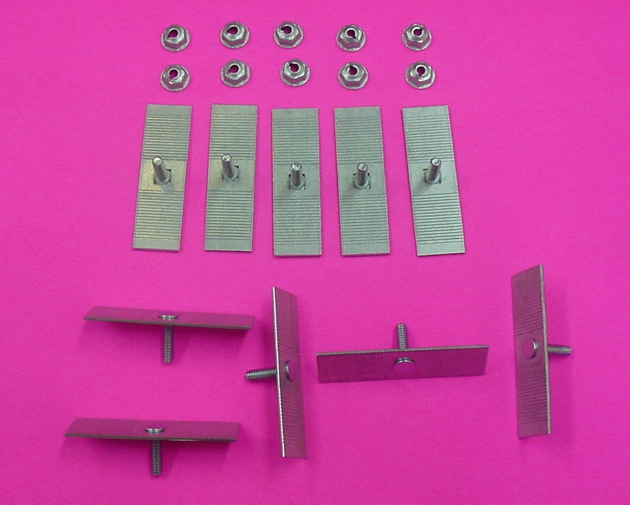 10 Pontiac Body Side Moulding Fasteners 2-1/2 x 3/4 Perforated Clips Bolts 378
