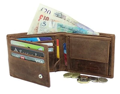 STARHIDE Mans RFID BLOCKING Wallet Distressed Real Leather Wallet Purse Coin Pocket 1060