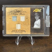 2004 Playoff Prime Cuts Catfish Hunter Timeline Triple Jersey #’d /5 Rare!!!
