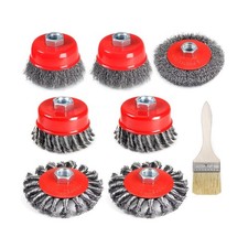 4 1/2" Angle Grinder Wire Wheel Set - 4 Inch 3 Inch Knotted C... FAST USA SHIP