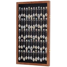 60 Souvenir Spoon Tea Spoon Display Case Rack Holder Wall Cabinet, UV