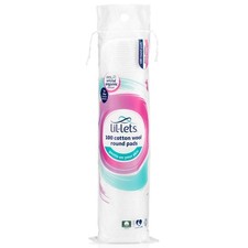 LilLets Cotton Wool Round Pads, 100 Count, Certified Organic, 100% Pure Cotto...