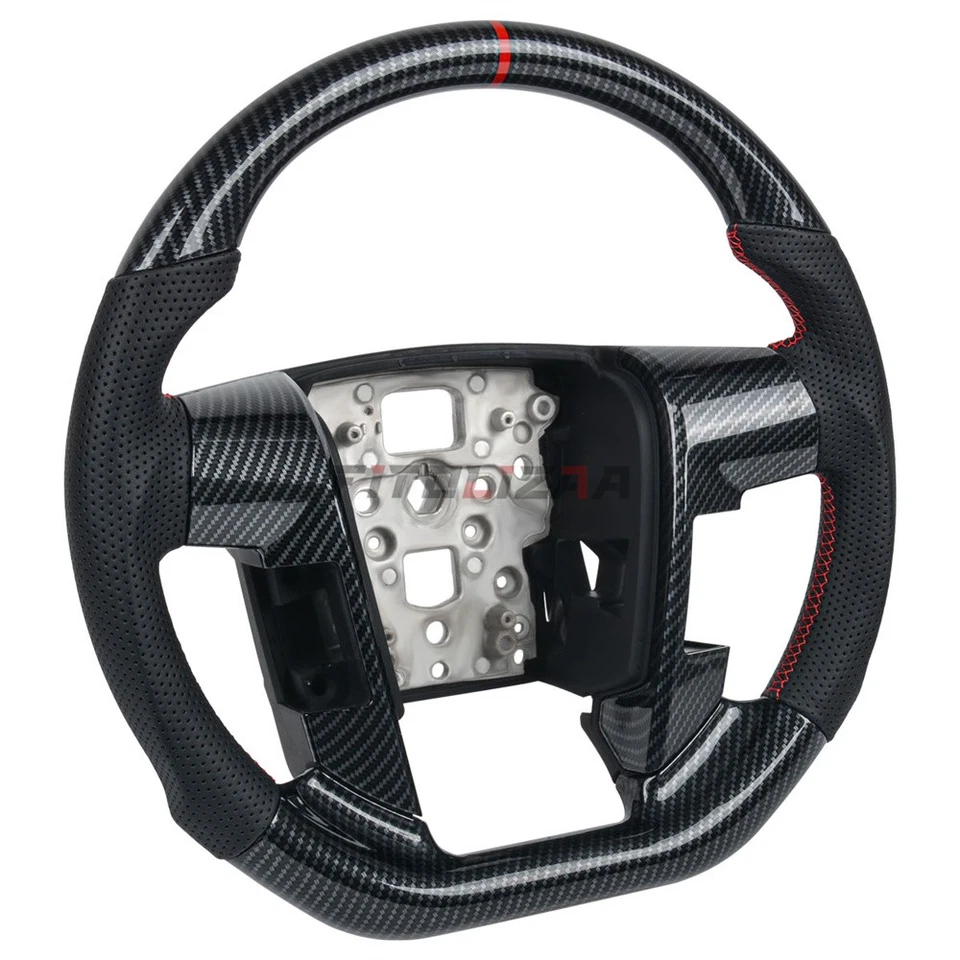 🖤Hydro Dip Carbon Fiber Steering Wheel For Ford F150 Raptor 09-14 W/ Cover Trim - Image 2 of 4