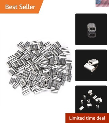 Versatile Aluminum Crimping Loop Sleeves - 100 Count for Leashes & Outdoor Use
