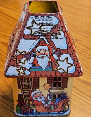 2010 Wicklein Lebkuchen Tin House Lantern Weihnachtsmann Made In Germany
